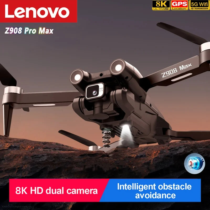 Lenovo Z908Pro Max Drone Professional 8K Dual HD Camera Aerial Photography Aircraft WiFi GPS Brushless Drone Free Shipping