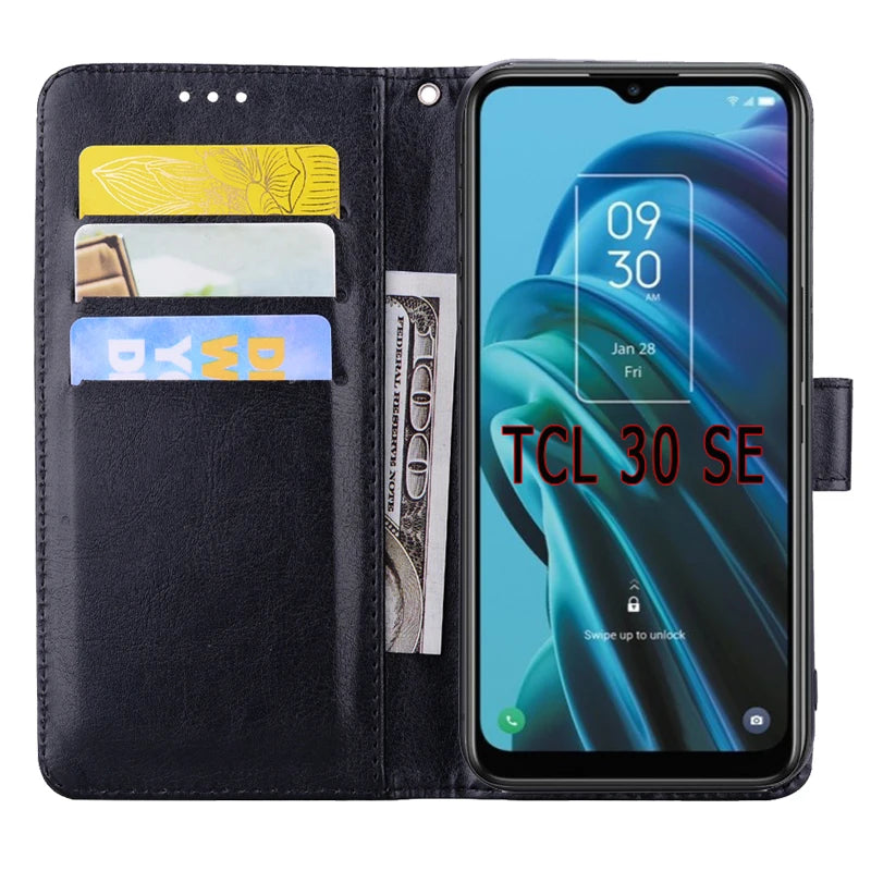 Phone Cover For TCL 30 SE Case Magnetic Card Flip Wallet Leather Protective Etui Book For TCL 30SE Case Etui Coque 6165H1 6165H