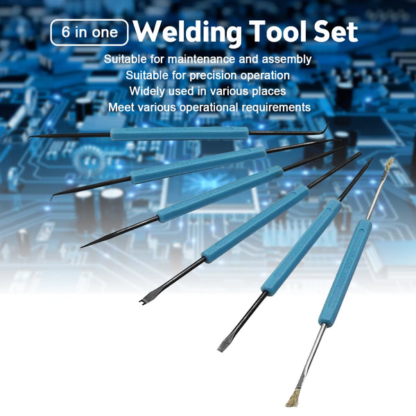 6 In 1 BGA Solder Assist Tools for PCB Repair Rework Desoldering Aid Tool Kit Electronic Heat Assist Set