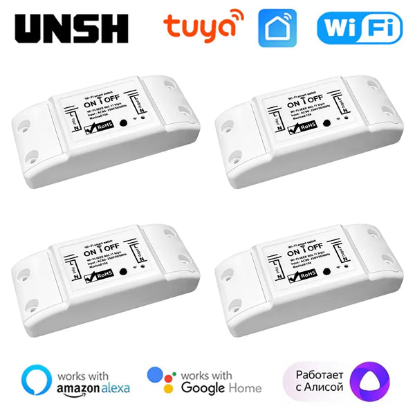 Tuya Smart WiFi Switch Mini Smart Breaker Smart Life Wireless Remote Control Works With Alexa Google Home Yandex Alice