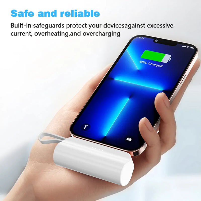 5000mAh Built in Cable Power Bank Mini PowerBank External Battery Portable Charger For iPhone Samsung Xiaomi Spare Power Banks