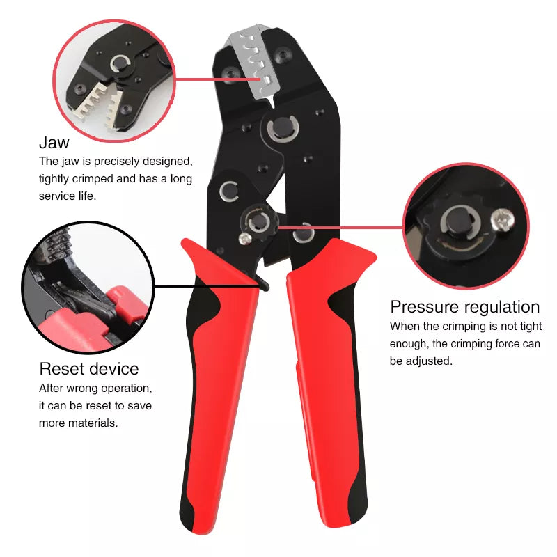 Pressed Pliers Electrician Tools Crimping Tool Electrical Terminals Clamp Electronics Pressing Connector Hand Jaws Set 02C 48BS