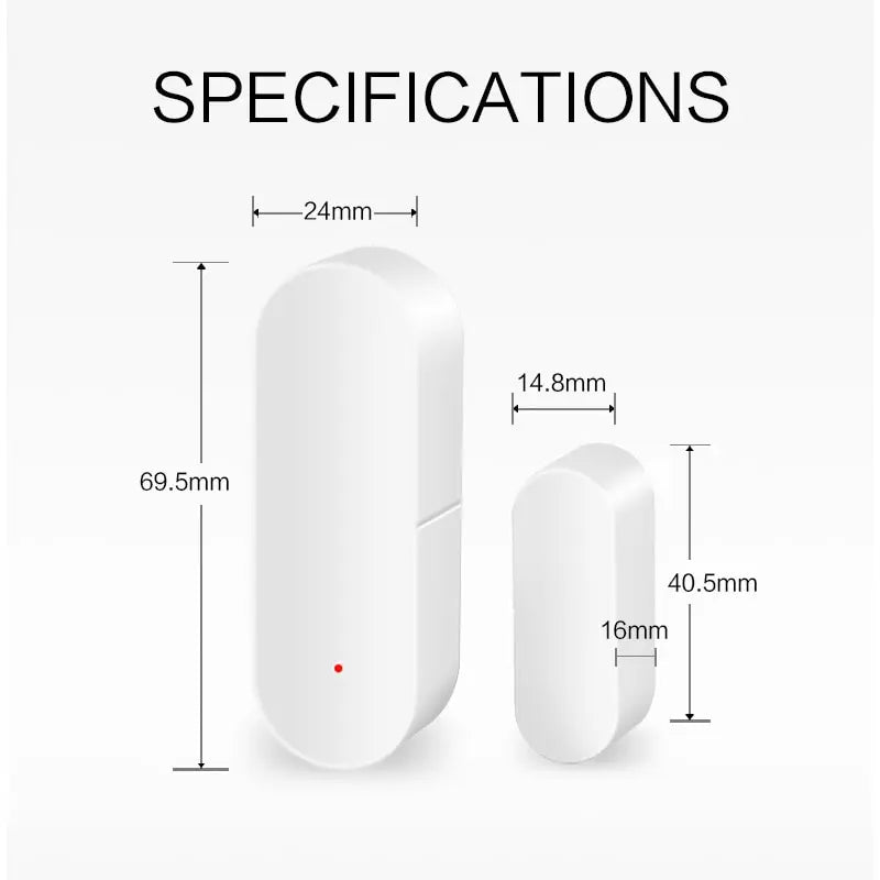 Tuya Smart WiFi Door Sensor Open Close Detector Smartlife App Control Notification Compatible with Alexa Google Home