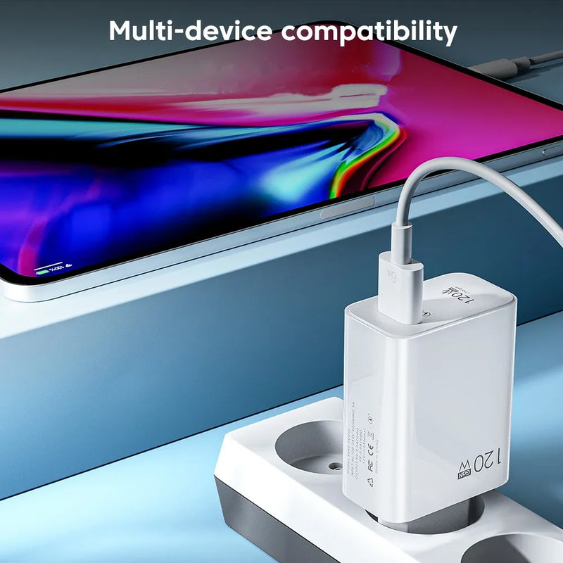 120W USB Charger Fast Charging QC3.0 USB C Cable Type C Cable Mobile Phone Charger For iPhone Huawei Samsung Xiaomi Quick Charge