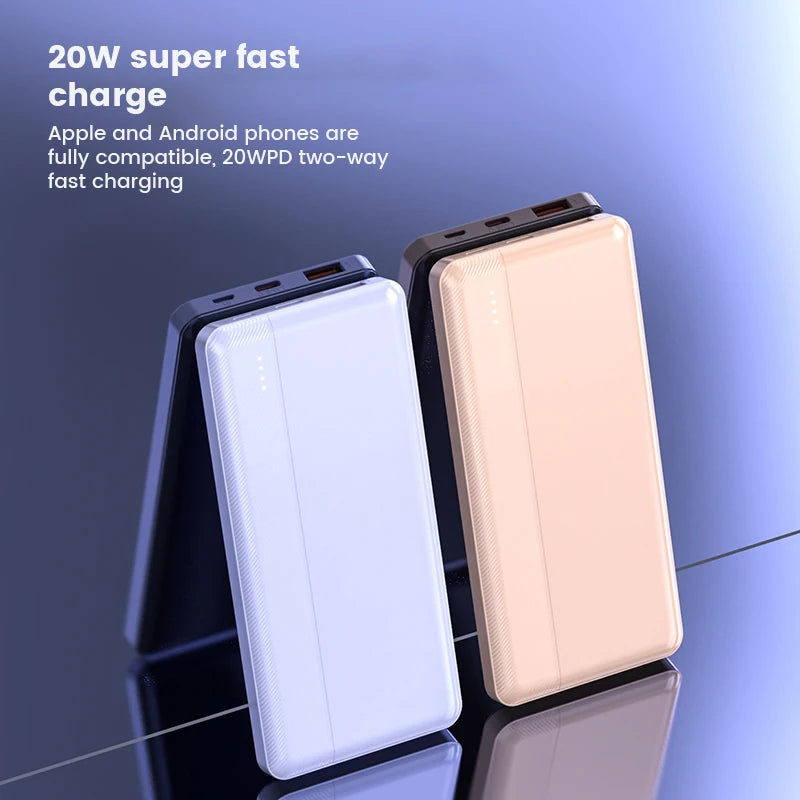 Portable Power Bank 20000mAh Powerbank PD20W Two-way Fast Charge Battery Charger Power Banks cargador portatil para celular