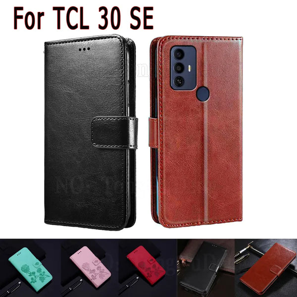 Phone Cover For TCL 30 SE Case Magnetic Card Flip Wallet Leather Protective Etui Book For TCL 30SE Case Etui Coque 6165H1 6165H