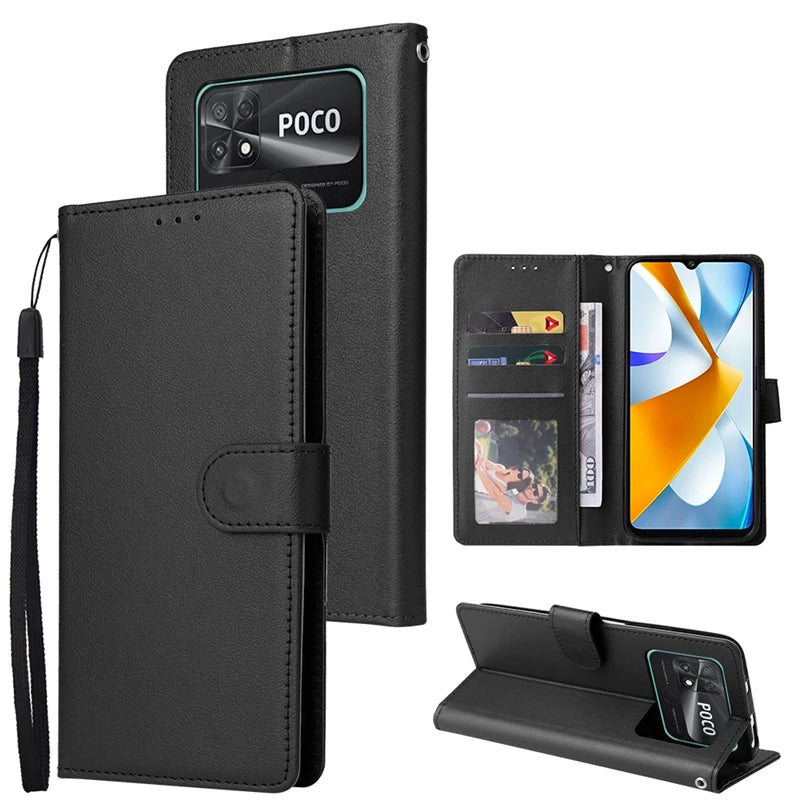 For Xiaomi Poco C40 Leather Case on sFor Coque Xiaomi Poco C40 PocoC40 C 40 Cover Classic Style Flip Wallet Phone Case Fundas