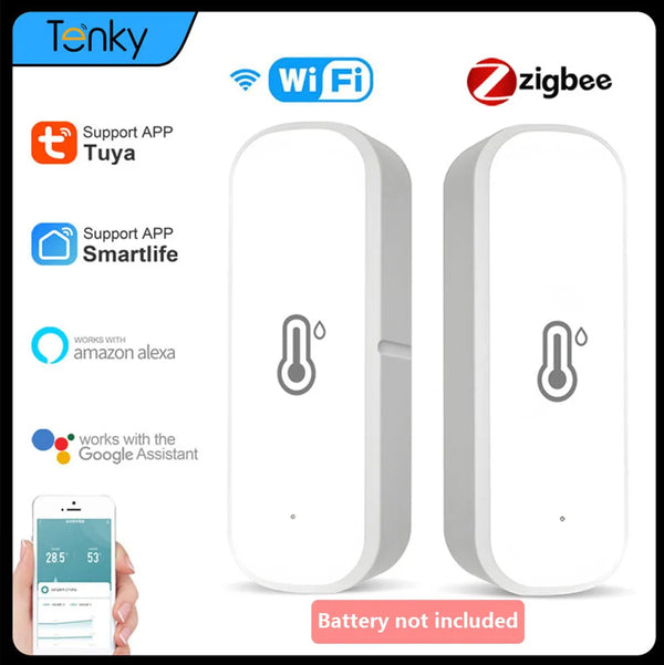 Tuya Wifi Zigbee Smart Temperature And Humidity Sensor Smart Home Assistant Security Production Work With Alexa Google Home