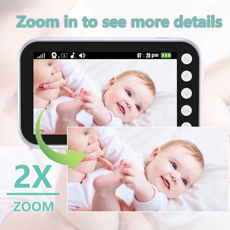 4.3 Inch Baby Monitor with 2300mAh Long Battery Life Video Wireless Camera and Audio Intercom Auto Night Vision Kids Babysitter