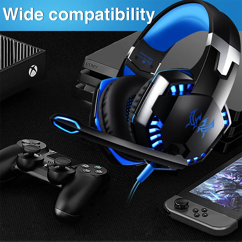 KOTION EACH G2000 Gaming Headset Deep Bass Stereo Wired Computer LED Illuminated Headphone with microphone for PS4 XBOX PC Gamer