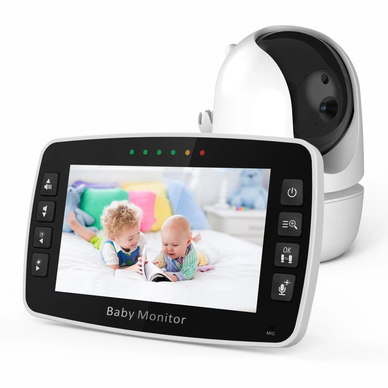 2023 NEWS 4.3Inch IPS Screen Wireless PTZ Intercom Baby Monitor Temperature Display Nanny Cam Long Distance Baby Sitter Camera