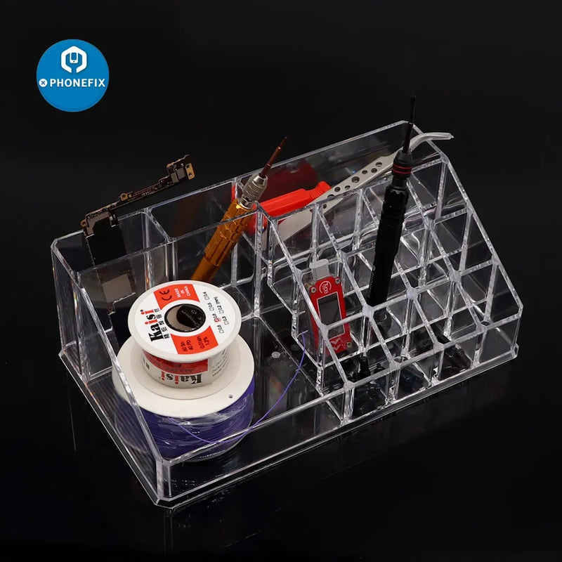 Acrylic Tool Box for Plastic Organizer Containers Storage Suitcase Screw Professional Jewelry Toolbox for Electronic Components