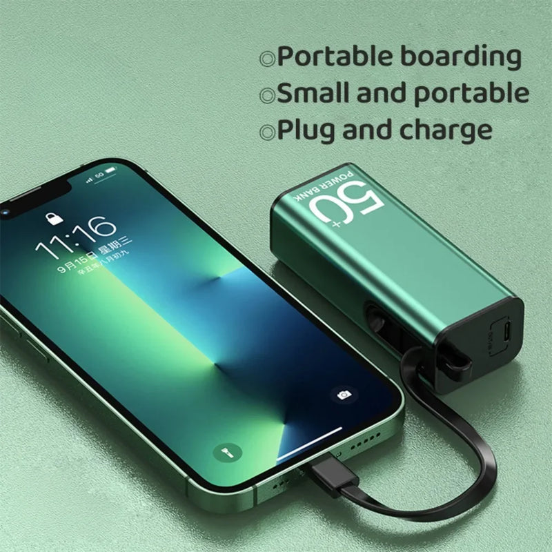 5000mAh Power Banks Flashlight Lighting Phone Fast Charging Charger Large Capacity Power Banks Small Mobile Power with Wire