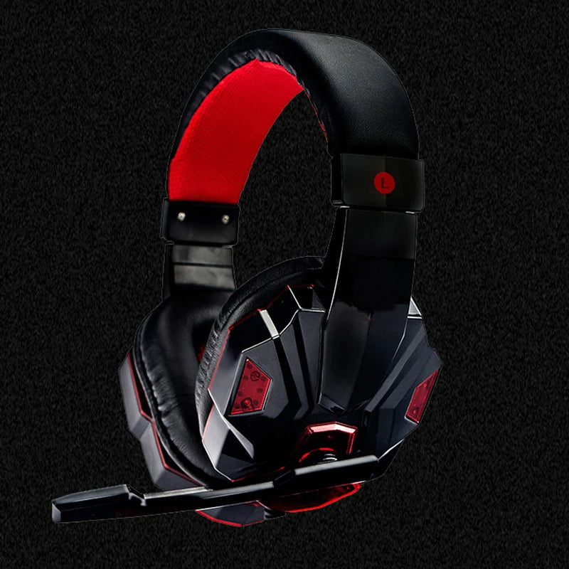 Bass Gaming Headset with Mic Over-Ear Headphones Stereo Sound Gamer Headphone Video Game Noise Cancelling with Microphone for PC