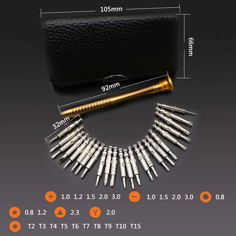 Mini Precision Screwdriver Set 25 in 1 Electronic Screwdriver Opening Repair Tools Kit for iPhone Camera Watch Tablet PC