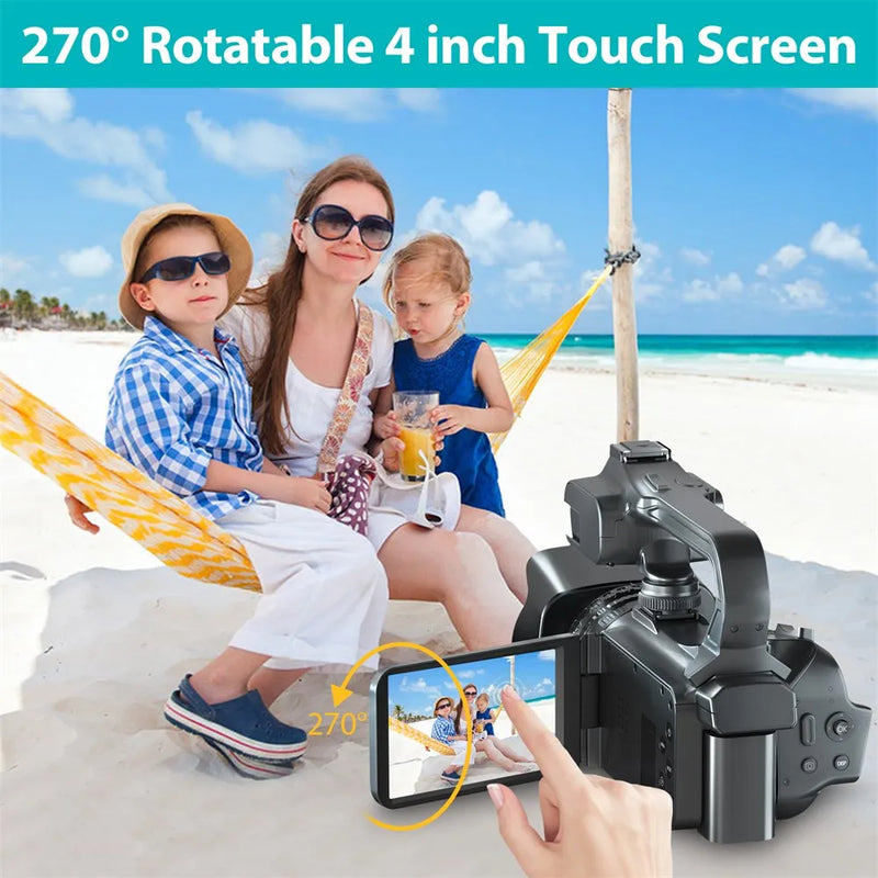 2023 NEW for YouTube Camcorder 4K Ultra HD camera Camcorders 64MP Streaming camera 4.0"Touch Screen Digital Video camera Hot