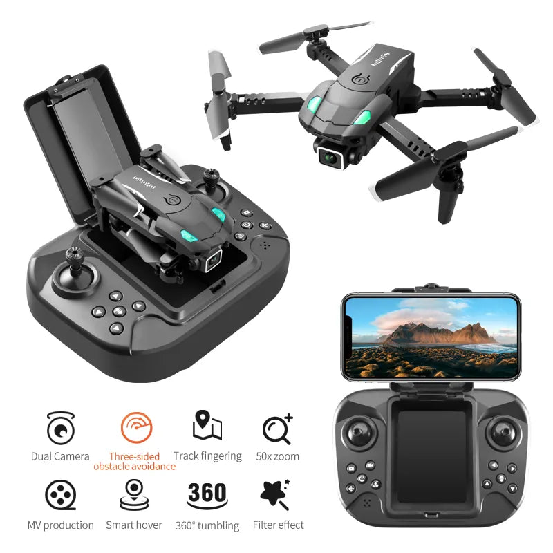 New S128 Mini Drone 4K HD Camera Three-sided Obstacle Avoidance Air Pressure Fixed Height Professional Foldable Quadcopter Toys