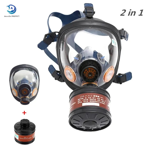 Chemical Mask Full Face Gas Mask Dustproof Respirator Rubber Industrial Pesticide Painting Spraying Mask for Laboratory Welding