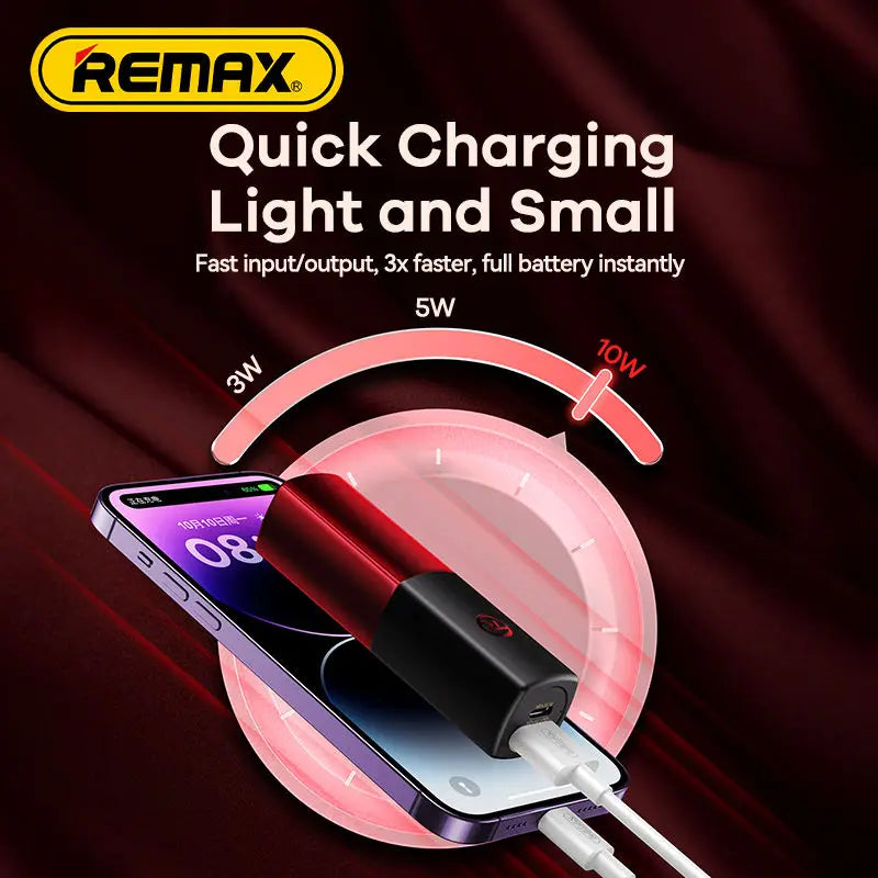 Remax  Mini Power Bank 5000mAh Built in Cable PowerBank External Battery Portable Charger For iPhone Emergency Spare Power Banks