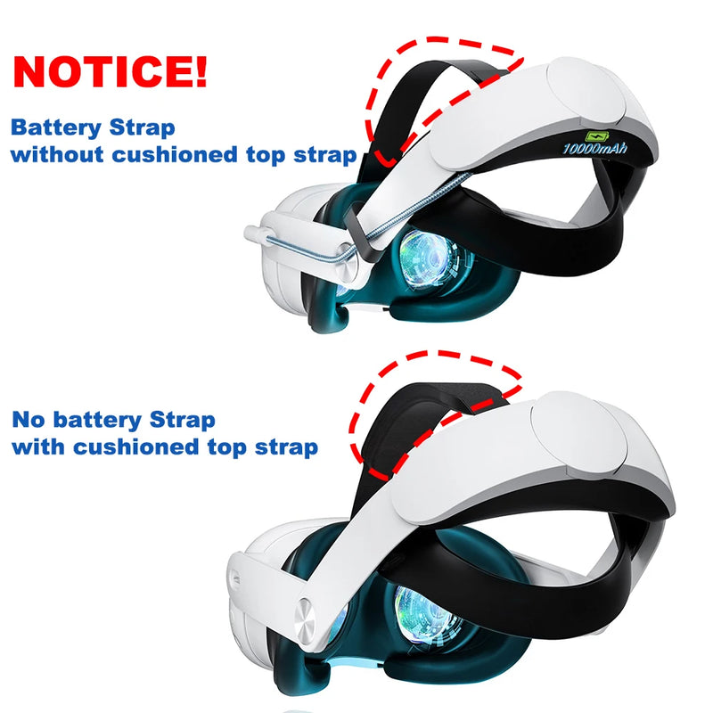 Elite Head Strap Comfortable Sponge Headwear Charging Headset with Built-in 10000mAh Batteries for Meta Quest 3 VR Accessories