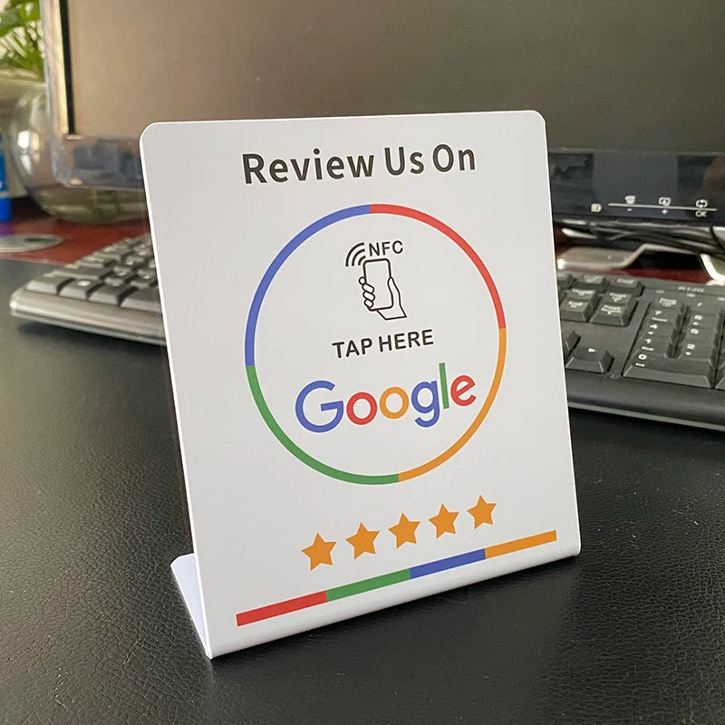 NFC216  888Bytes Google Review Stand NFC Tap Card Business Review  Pedestal Sign