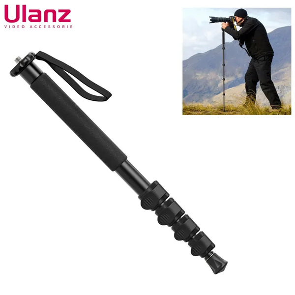 Ulanzi TB12 Aluminium Monopod Tripod Stand For DSLR Camera Sony Portable Lightweight 5 Sections Extendable Climbing Pole Tripod