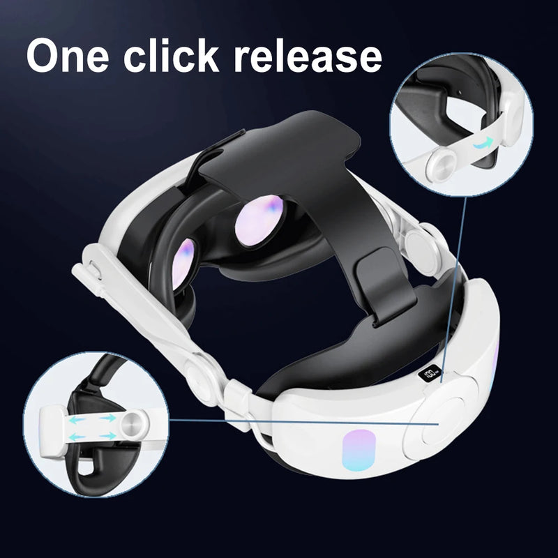 VR Elite Head Strap for Meta Quest 3 VR Headset 6000mAh Rechargable Battery Head Strap for Meta Quest3 VR Accessories