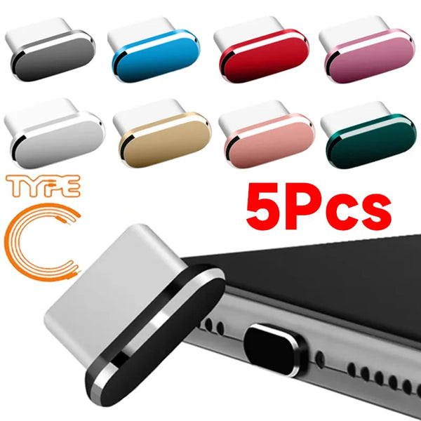 5/1Pcs Type-C Dust Plugs USB Charging Port Protector for Samsung Xiaomi Huawei Universal Phones Charging Port Dust Cover Caps