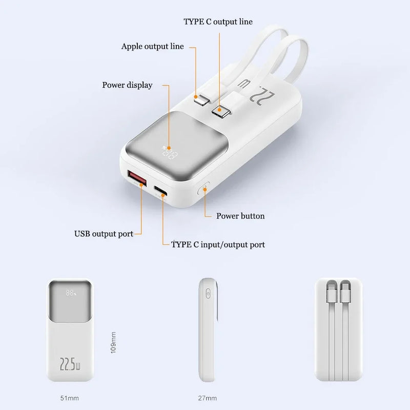 High Performance Travel Mobile Phone Power Banks 10000 Mah Universal Powerbank with Led Digital Display for Friends Gifts