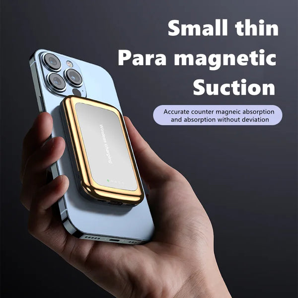 Portable Wireless Charger Power Bank for iPhone Xiaomi Samsung Magsafe Power Banks Mini Magnetic Universal Metal Powerbank