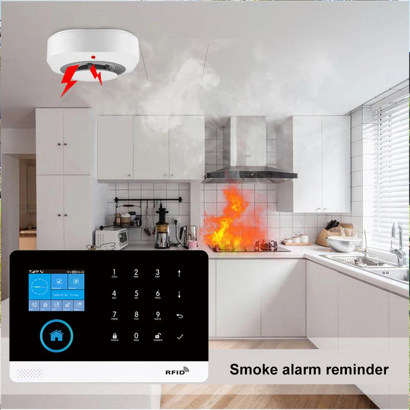 PG103 WiFi Alarm System for Home Burglar Security Tuya Smart House App Control 433MHz GSM Wireless With Motion Sensor Camera