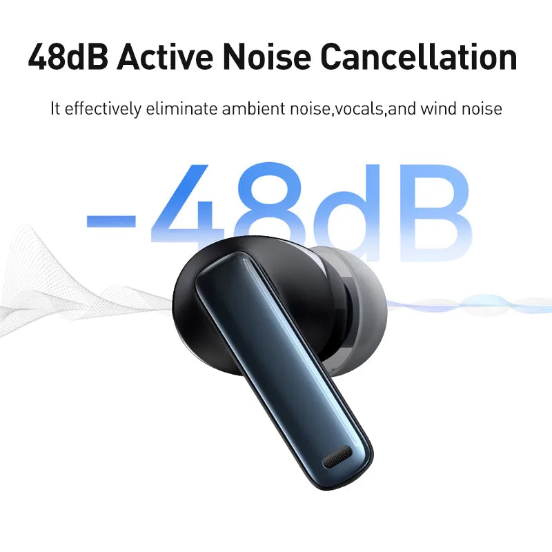 Baseus Bowie M2s ANC Earphone Bluetooth 5.3 Hybrid -48dB Noise Cancellation Wireless Headphone Support 3D Spatial Audio Earbuds