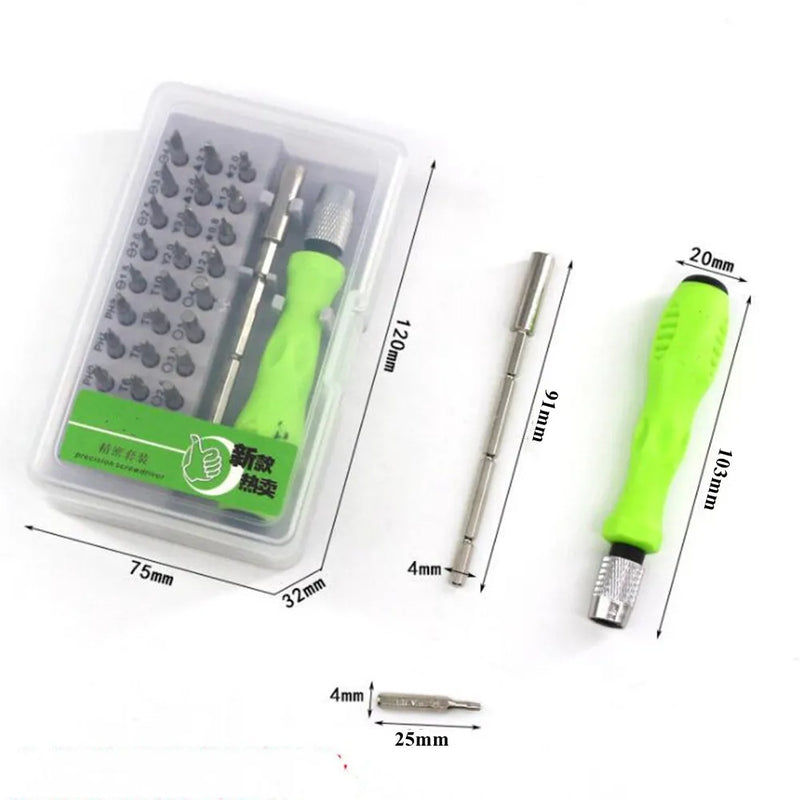 32 In 1 Multifunction Manual Screwdriver Kit for Mobile Phone Computer Electronic Repair Tool Set Product with Extension Rod