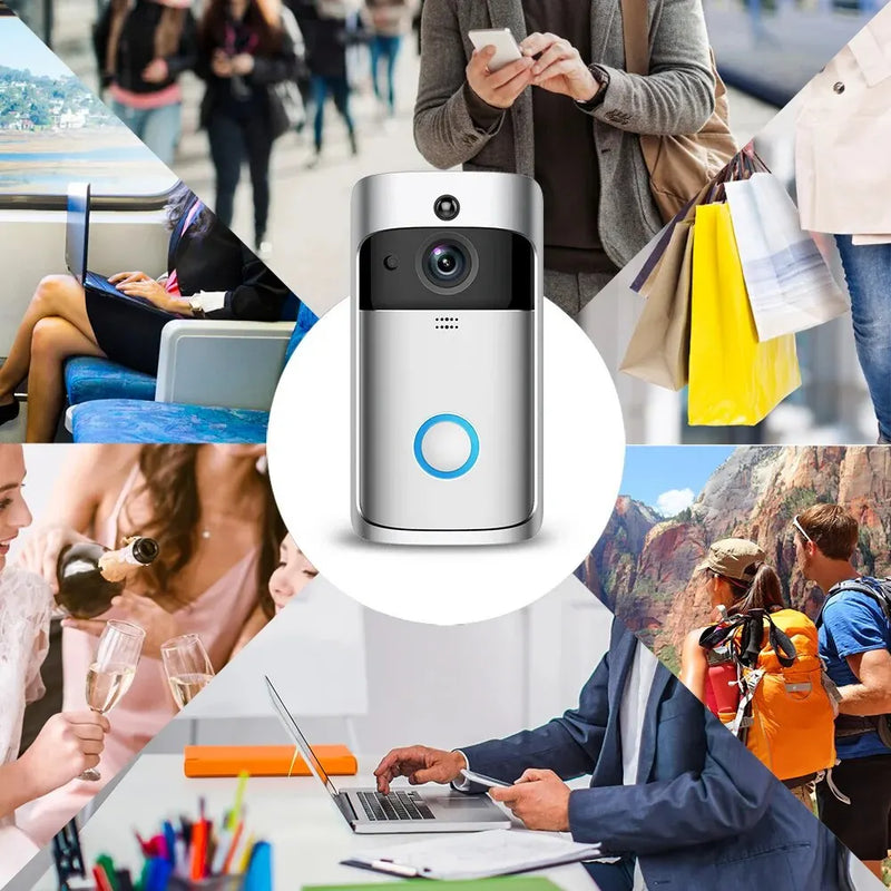 Video Door Bell Wifi Wireless Doorbell Smart Camera Door Phone Intercom with Motion Detection Waterproof for Home Security